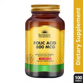 Sunshine Nutrition Folic Acid 800 MCG Tablet 100