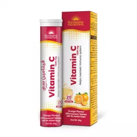 Sunshine Nutrition Vitamin C 1000 mg Orange Flavour Effervescent 20 Tablets