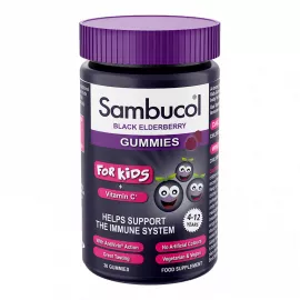 Sambucol Vitamin C For Kids 4 To 12 Years Black Elderberry Flavour Gummies x 30