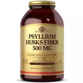 Solgar Psyllium Husks Fiber 500 mg Vegetable Capsules 500's