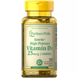 Puritan's Pride High Potency Vitamin D3 1000 IU Softgels 100's