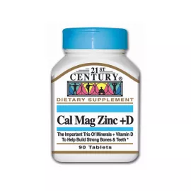 21st CENTURY Calcium Magnesium Zinc + D3 - 90 Tablets
