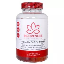 REJUVENCES Vitamin D3 Gluten Free Mango Flavour 2000 IU Gummies 90s