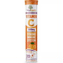 VitalHealth Vitamin C With Zinc & Rosehips Orange Flavour 1000 mg 20's