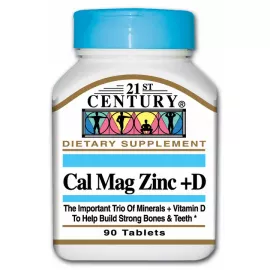 21 Century Calcium Magnesium Zinc + D3 Tablets 90's