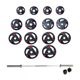 7 Ft Olympic Barbell with Plates Set | 160 kg