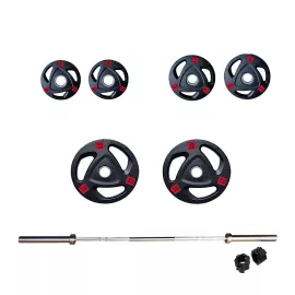 6 Ft Olympic Barbell with Plates Set | 80 kg