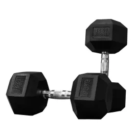 1441 Fitness Rubber Hex Dumbbells (25 Kg) â€“ Solid Cast Iron Core Rubber Coated