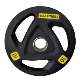 1441 Fitness Black Tri Grip PU Olympic Plates 10 kg