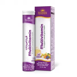 Sunshine Nutrition Multivitamin Effervescent  Orange Flavor 20 Tablets