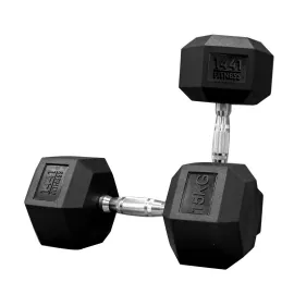 1441 Fitness Rubber Hex Dumbbells (15 Kg) â€“ Solid Cast Iron Core Rubber Coated Head