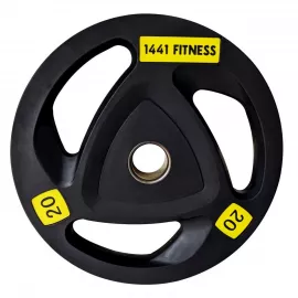 1441 Fitness Black Tri Grip PU Olympic Plates 20 kg