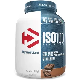 Dymatize, ISO100 Hydrolyzed, 100% Whey Protein Isolate, Fudge Brownie, 5 lbs (2.3 kg)