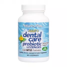 NaturesPlus Adults Dental Care Probiotic - Supplement for Teeth & Gum Health - Peppermint Flavor - 60 Vegetarian Lozenges (30 Servings)