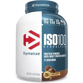 Dymatize ISO 100 Hydrolyzed 100% Whey Protein Isolate Gourmet Chocolate 5 lb (2.3 kg)