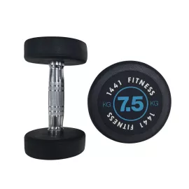 1441 Fitness Premium Rubber Round Dumbbells - Blue (Sold as Pair) 7.5 Kg