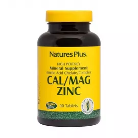 Natures Plus Calcium Magnesium Zinc 1000 500 75mg Amino Acid Chelate 90's
