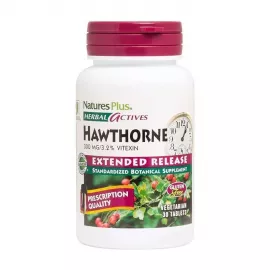 Natures Plus Herbal Actives Hawthorne 300 mg 3.2% Vitexin 30's