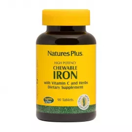 Natures Plus Chewable Iron With Vitamin C & Herbs Tablets 90's