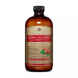 Solgar Liquid Calcium Magnesium With Vitamin D3 Strawberry 16 Oz (473 ml)