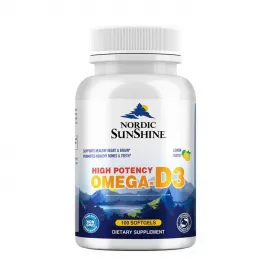 Nordic Sunshine High Potency Omega 1280 Mg With Vitamin D3 25mg Softgels 100's