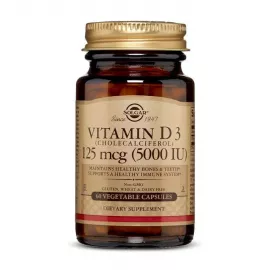 Solgar Vitamin D3 125 mcg 5000 IU Vegetable Capsules 60's