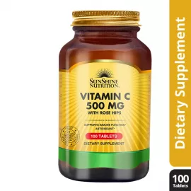 Sunshine Nutrition Vitamin C 500 mg With Rosehips Tablet 100's