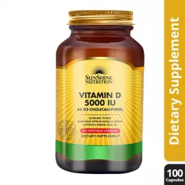 Sunshine Nutrition Vitamin D3 5000 IU Vegetable Capsules 100's