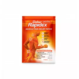 Dabur Rapidex Muscle Pain Relief Patch | Muscle and Joint Pain| Fast Acting | Long Lasting Relief | Natural Remedy | Herbal |  2 Patches