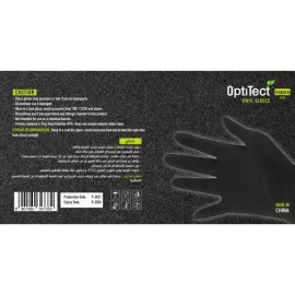 OptiTect Black Vinyl Powder Free Gloves 100Pcs XL