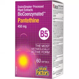Natural Factors B5 Biocoenzymated Pantethine 450mg 60 Softgels