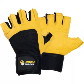 Body Builder Wrist Support Gloves Black-Yellow Color 'L' Size