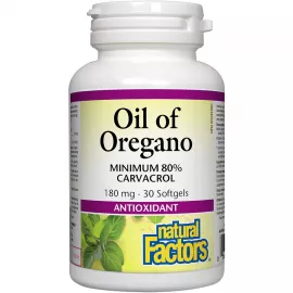 Natural Factors Oil Of Oregano 180 mg 30 Softgels