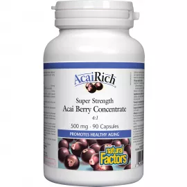 Natural Factors Super Strength Acai Berry Concentrate 500mg 90 Capsules