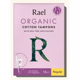Rael Organic Cotton Tampons with Long Applicators - Regular