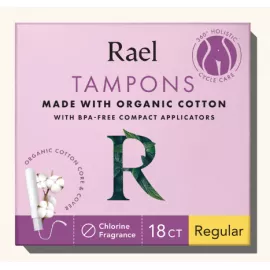 Rael Organic Cotton Tampons with Compact Applicators - Regular