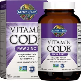 Garden of Life Vitamin Code Raw Zinc 30 Mg Vegetable Capsule 60's