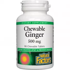 Natural Factors Chewable Ginger 500mg 90 Tablets