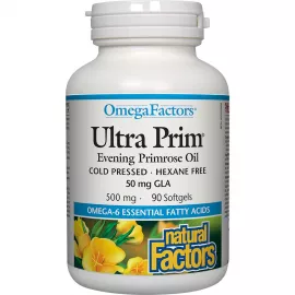 Natural Factors Ultra Prim Evening Primrose Oil 500 mg 90 Softgels