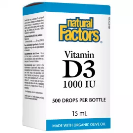 فيتامين د3 دروبس 1000 IU من ناتشورال فاكتورز - 15مل