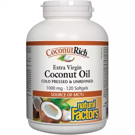 Natural Factors Coconutrich Extra Virgin Coconut Oil 1000mg 120 Softgels