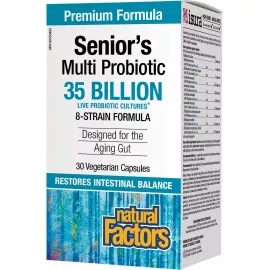 Natural Factors Seniors Multi Probiotic 35 Billion Active Cells 30 Veggie Capsules
