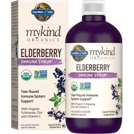 Garden of Life MyKind Organic Herbal Elderberry Immune Syrup 195 ml (6.59 fl oz)