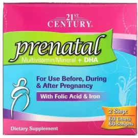 21st Century Prenatal Multivitamin + DHA 60 + 60 Tablets + Softgels