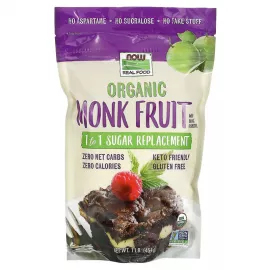 Now Foods Organic Monk Fruit with Organic Erythritol 1 to 1 sugar replacement 1Lb