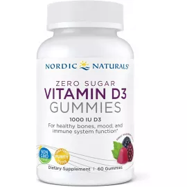 Nordic Naturals, Zero Sugar Vitamin D3 1000iu Gummies, Wild Berry Flavour
