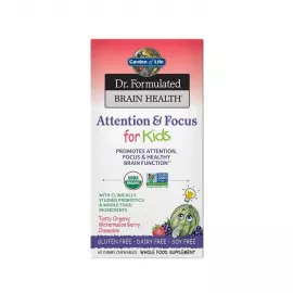 Garden of Life Dr. Formulated Brain Health Attention & Focus for Kids Watermelon Berry Flavor Chewables 60's