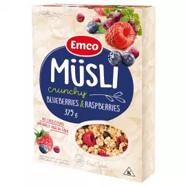 Emco Crunchy Musli With Blueberries And Raspberries 375g