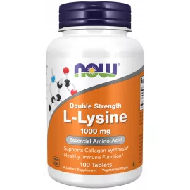 Now Foods L-Lysine, Double Strength 1000 mg 100 Tablets
