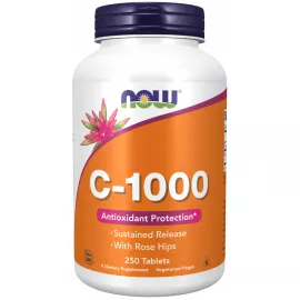 Now Foods Vitamin C-1000 Sustained Release with Rose hip 250 Tablets